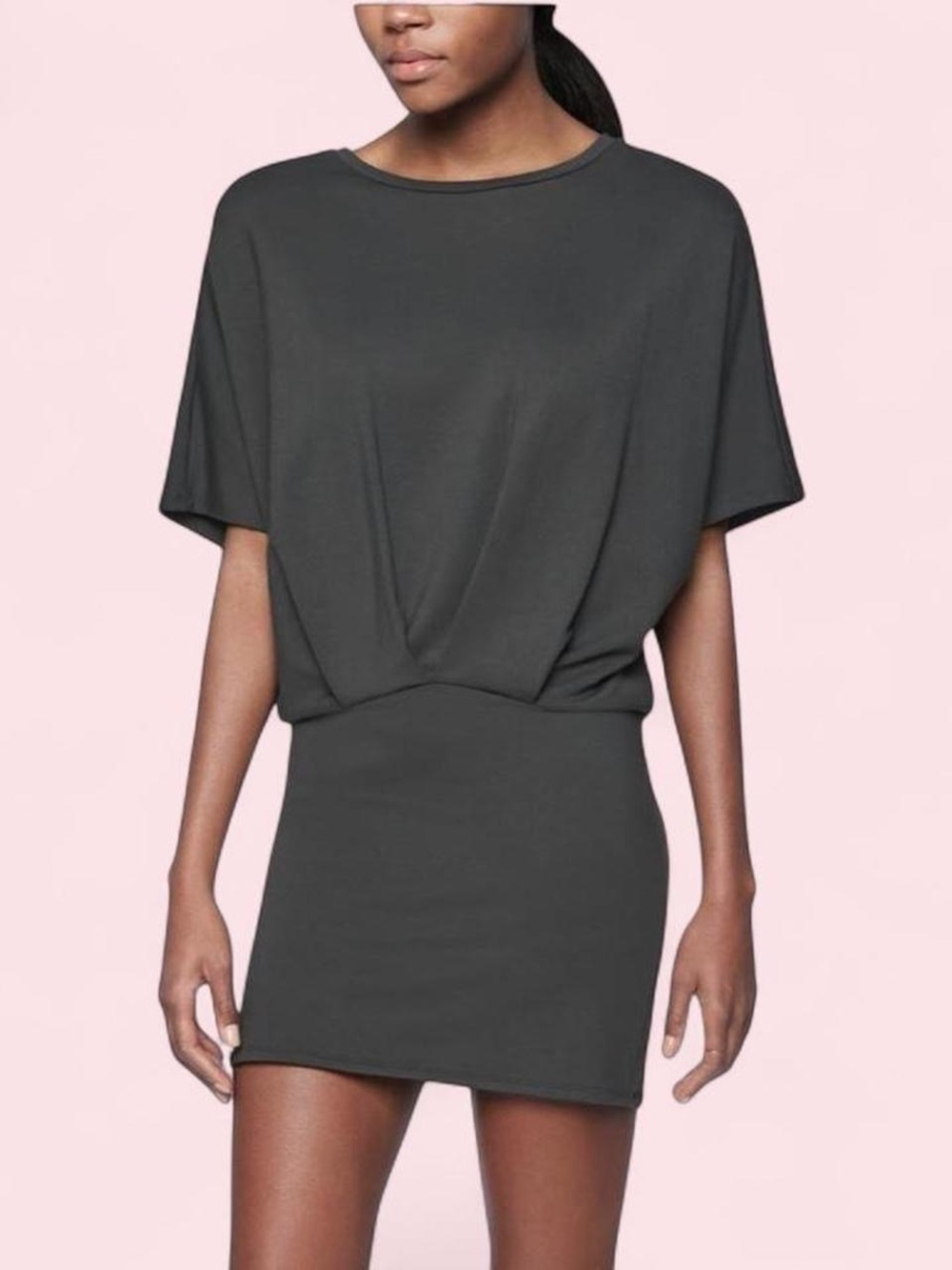 Athleta Grey Pronto Pleated T-shirt Dress